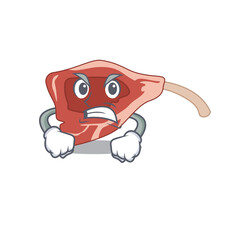A cartoon picture of lamb chop showing an angry face