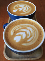 An image of a cup of cappuccino. Latte art.