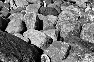 Stone. Artistic look in black and white.