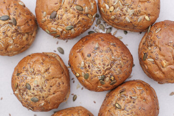 .Rounded cereal bread