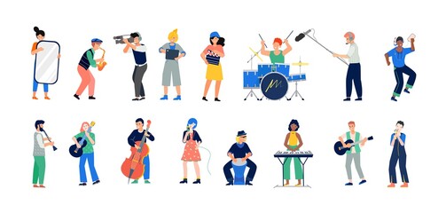 Fototapeta premium Music Band Flat Set