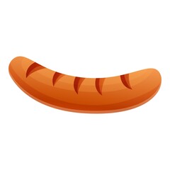 Grilled sausage icon. Cartoon of grilled sausage vector icon for web design isolated on white background