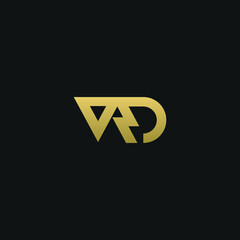 Creative modern elegant trendy unique artistic VD DV V D initial based letter icon logo.