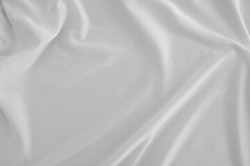 Top view of bedding sheets crease (white fabric wrinkle)