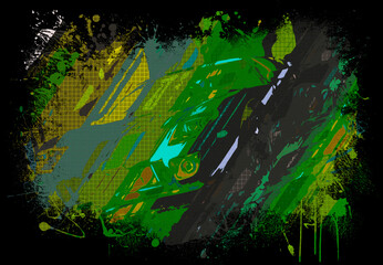 Abstract image of car paints on a dark background