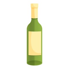 White wine bottle icon. Cartoon of white wine bottle vector icon for web design isolated on white background