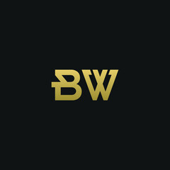 Creative modern elegant trendy unique artistic BW WB B W initial based letter icon logo.