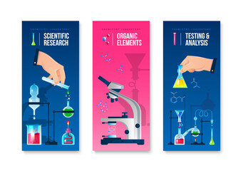 Laboratory Vertical Banners Set