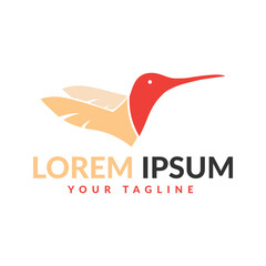 Modern colorful hummingbird fly logo
