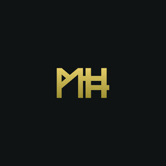 Creative modern elegant trendy unique artistic MH HM M H initial based letter icon logo.