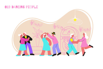 Obraz na płótnie Canvas Old Dancing People Composition