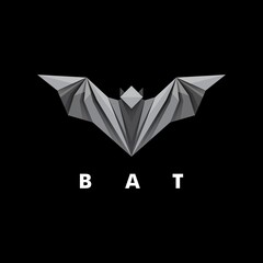 Vector Logo Illustration Bat Gradient Colorful Style.