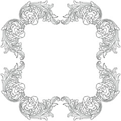 Classical baroque vector of vintage element for design. Decorative design element filigree calligraphy vector. You can use for wedding decoration of greeting card and laser cutting.