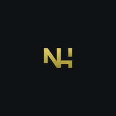 Obraz premium Creative modern elegant trendy unique artistic NH HN N H initial based letter icon logo.