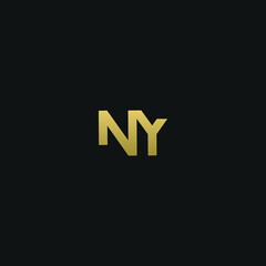 Obraz premium Creative modern elegant trendy unique artistic NY YN N Y initial based letter icon logo.