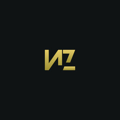 Creative modern elegant trendy unique artistic NZ ZN N Z initial based letter icon logo.