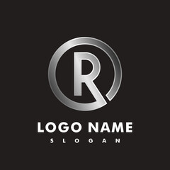 Initial logo R, RO, OR with silver circle