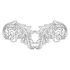 Classical baroque vector of vintage element for design. Decorative design element filigree calligraphy vector. You can use for wedding decoration of greeting card and laser cutting.