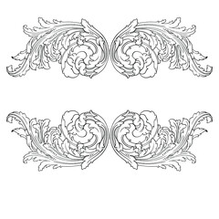 Classical baroque vector of vintage element for design. Decorative design element filigree calligraphy vector. You can use for wedding decoration of greeting card and laser cutting.