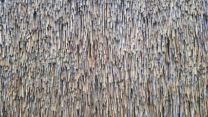 Straw pattern. Thatched grass, roof or wall. Straw, hay or dry grass roof background, thatch roof...