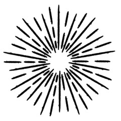 Obraz premium Radial Lines in Circle Form for comic books . Explosion background . Vector Illustration . Vintage round Logo . Handwritten Design element . Abstract Geometric shape . Sunburst .