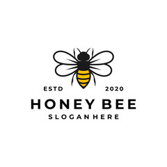bee logo concept, honey product design template