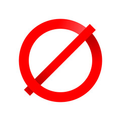 Prohibition sign template  - crossed out circlular sign for forbidden things marking, attention info and other restricted marks - isolated vector icon