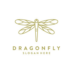 dragonfly logo concept, beauty and fashion design template - obrazy, fototapety, plakaty