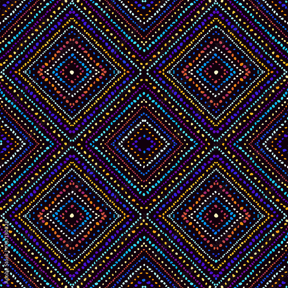 Poster seamless background pattern. abstract ethnic tribal pattern with grunge polka dot. vector image