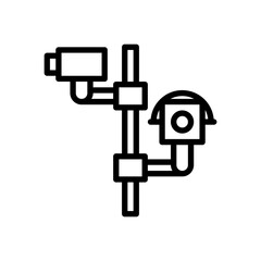 security camera icon isolated on white backgroud. vector illustration in line style. EPS 10