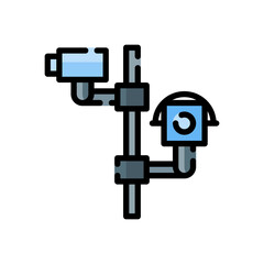 security camera icon isolated on white backgroud. vector illustration in filled line style. EPS 10