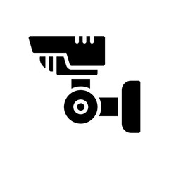 glyph style icon of security camera isolated on white background. EPS 10