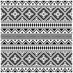 abstract seamless patchwork pattern from black white color ethnic ornaments vector