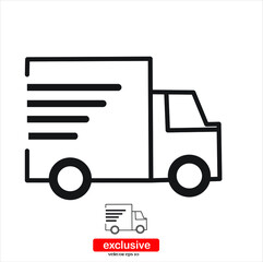  truck  icon. icon.Flat design style vector illustration for graphic and web design.	