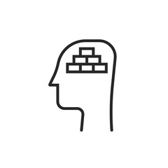 mental block or negative mindset icon