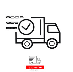  truck  icon. icon.Flat design style vector illustration for graphic and web design.	