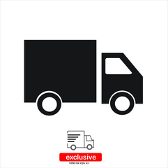  truck  icon. icon.Flat design style vector illustration for graphic and web design.	