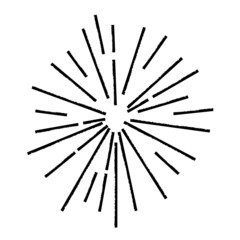 Obraz premium Radial Lines in Circle Form for comic books . Explosion background . Vector Illustration . Vintage round Logo . Handwritten Design element . Abstract Geometric shape . Sunburst .