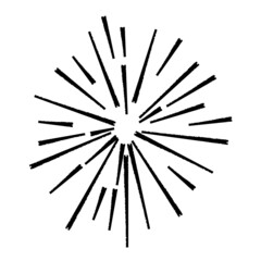 Radial Lines in Circle Form for comic books . Explosion background . Vector Illustration . Vintage round Logo . Handwritten Design element . Abstract Geometric shape . Sunburst .