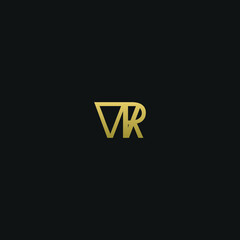 Creative modern elegant trendy unique artistic VR RV V R initial based letter icon logo.