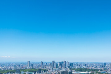 (東京都-都市風景)青空と新宿方面風景４