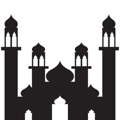 Mosque silhouette design template. Perfect for greeting card design. banner, poster, template, etc. Editable color. Vector eps 10