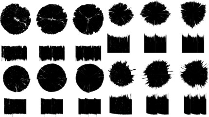 Grunge post Stamps Collection, Circles. Banners, Insignias , Logos, Icons, Labels and Badges Set . vector distress textures.blank shapes.