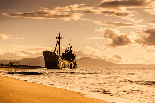 The famous shipwreck near Gythio Greece