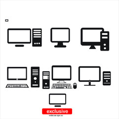 computer  icon. icon.Flat design style vector illustration for graphic and web design.	
