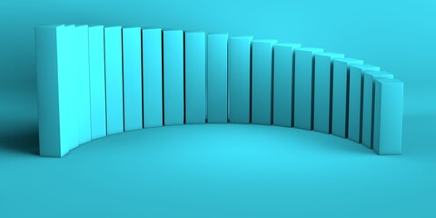 Abstract blue coral gradient background empty space studio room for display product ad website. 3D illustration rendering