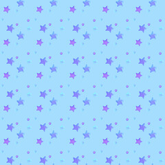 Fototapeta na wymiar シームレスパターン・水色の星柄背景