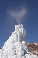 Ice Stupa is a form of glacier grafting technique that creates artificial glaciers, used for...