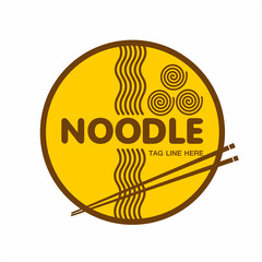 noodle restaurant vector logo , Menu and logo design in circle