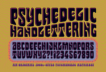 An Alphabet in the Style of 1960s Psychedelic Posters and Album Covers